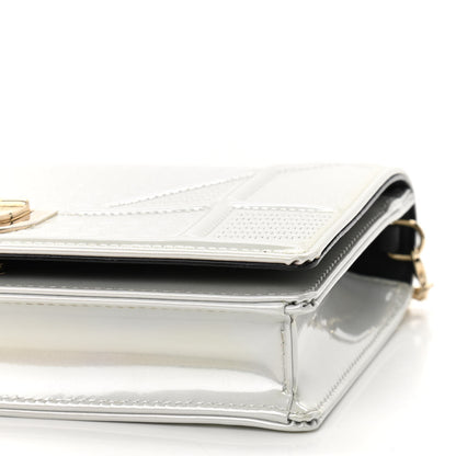 Christian Dior Patent Micro-Cannage Diorama Wallet on Chain Pouch White 12 of 13