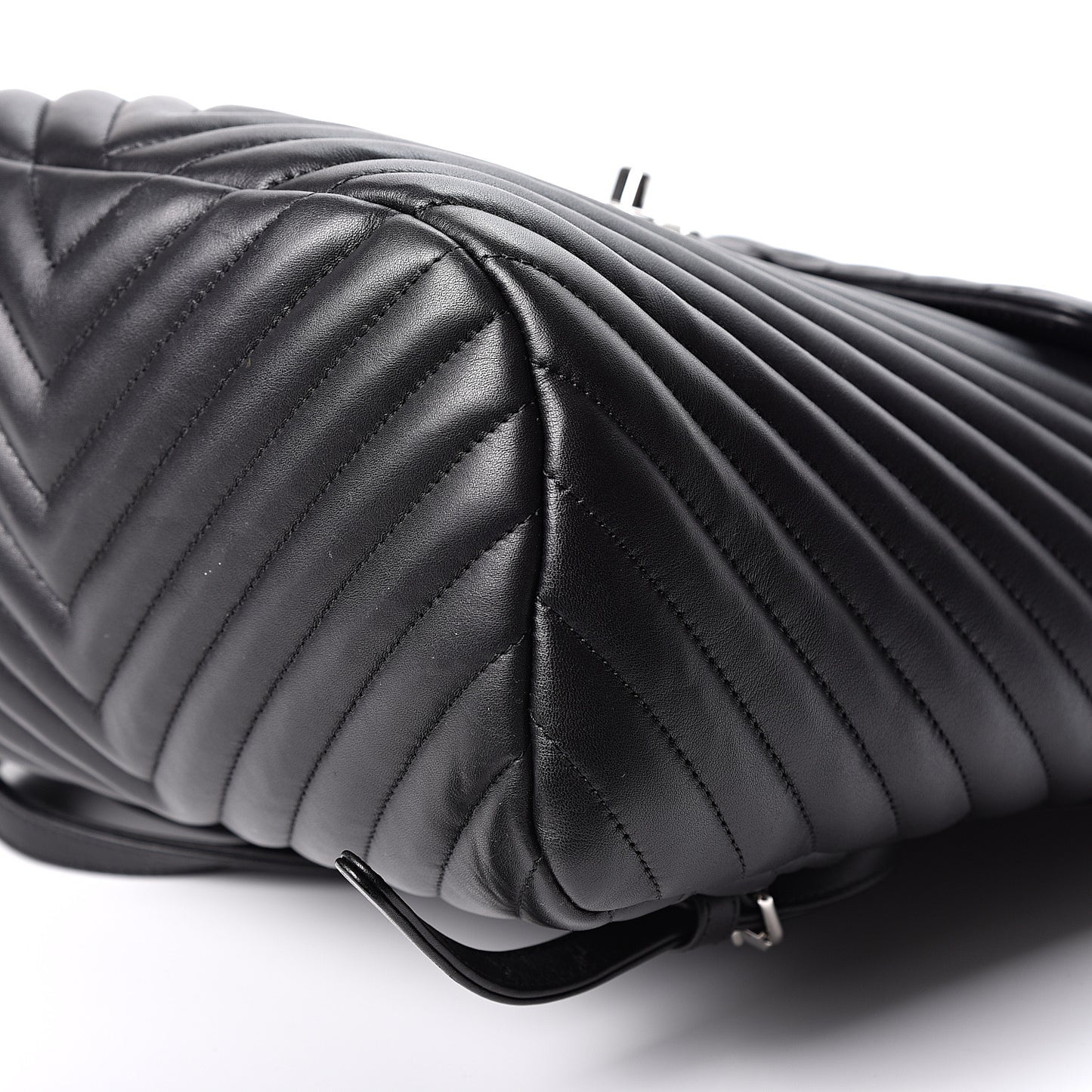 Calfskin Chevron Quilted Large Urban Spirit Backpack Black