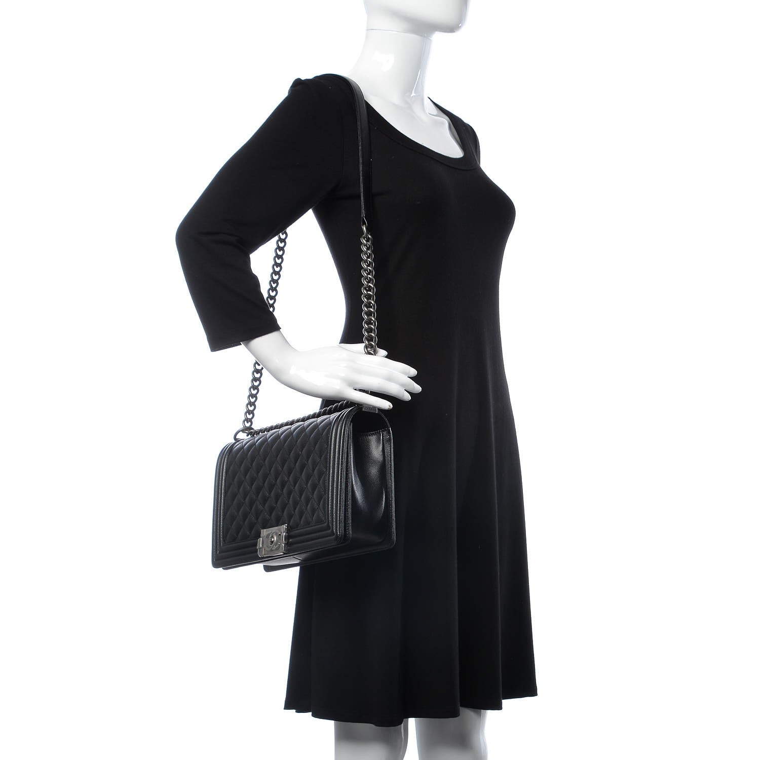 Chanel Caviar Quilted New Medium Boy Flap Black 2 of 9