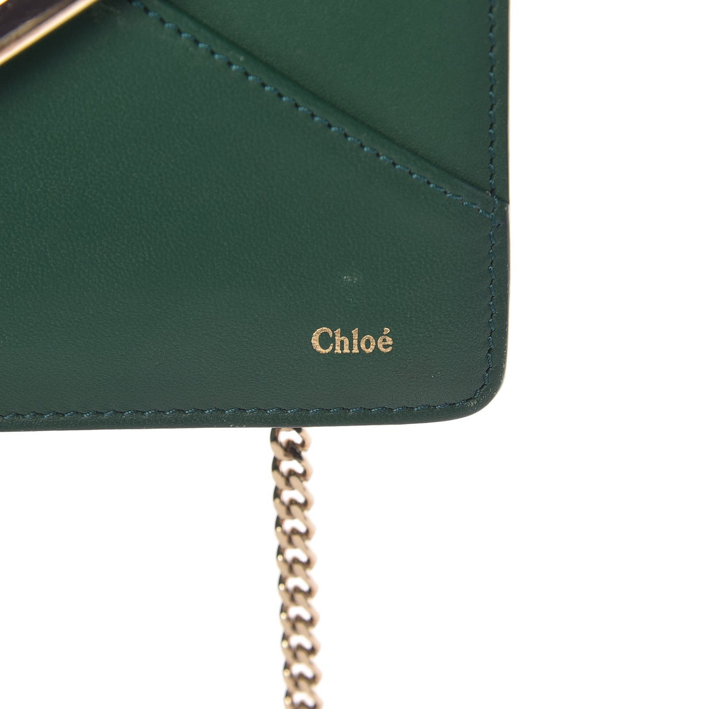 Calfskin Chain Wallet Green