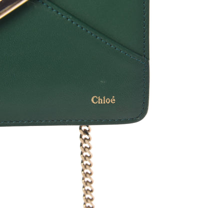 Chloe Calfskin Chain Wallet Green 8 of 14