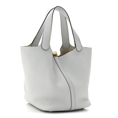 Hermes Taurillon Clemence Picotin Lock 22 MM Bleu Pale 3 of 11