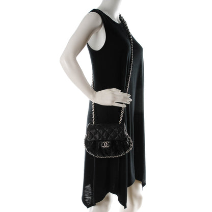 Chanel Washed Lambskin Quilted Mini Chain Around Flap Black 2 of 7
