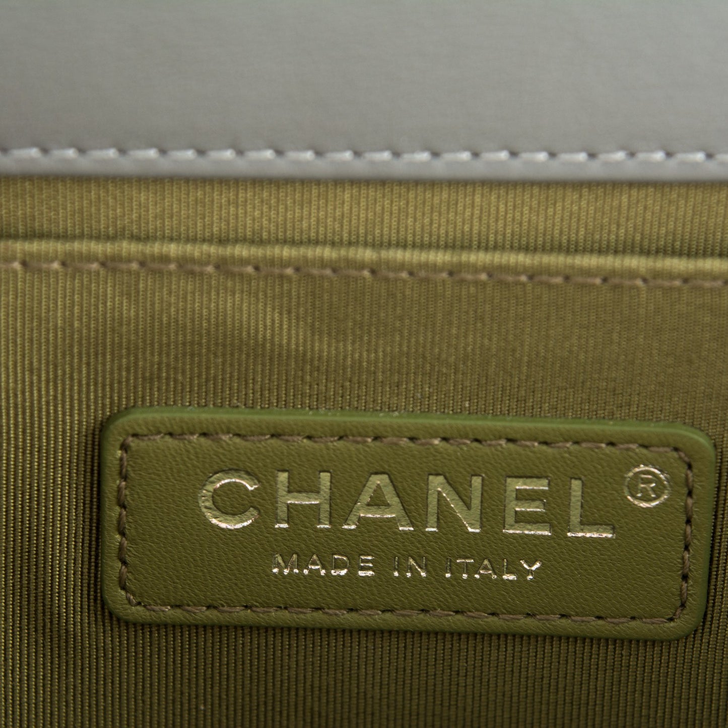 Calfskin Quilted Medium Boy Flap Grey