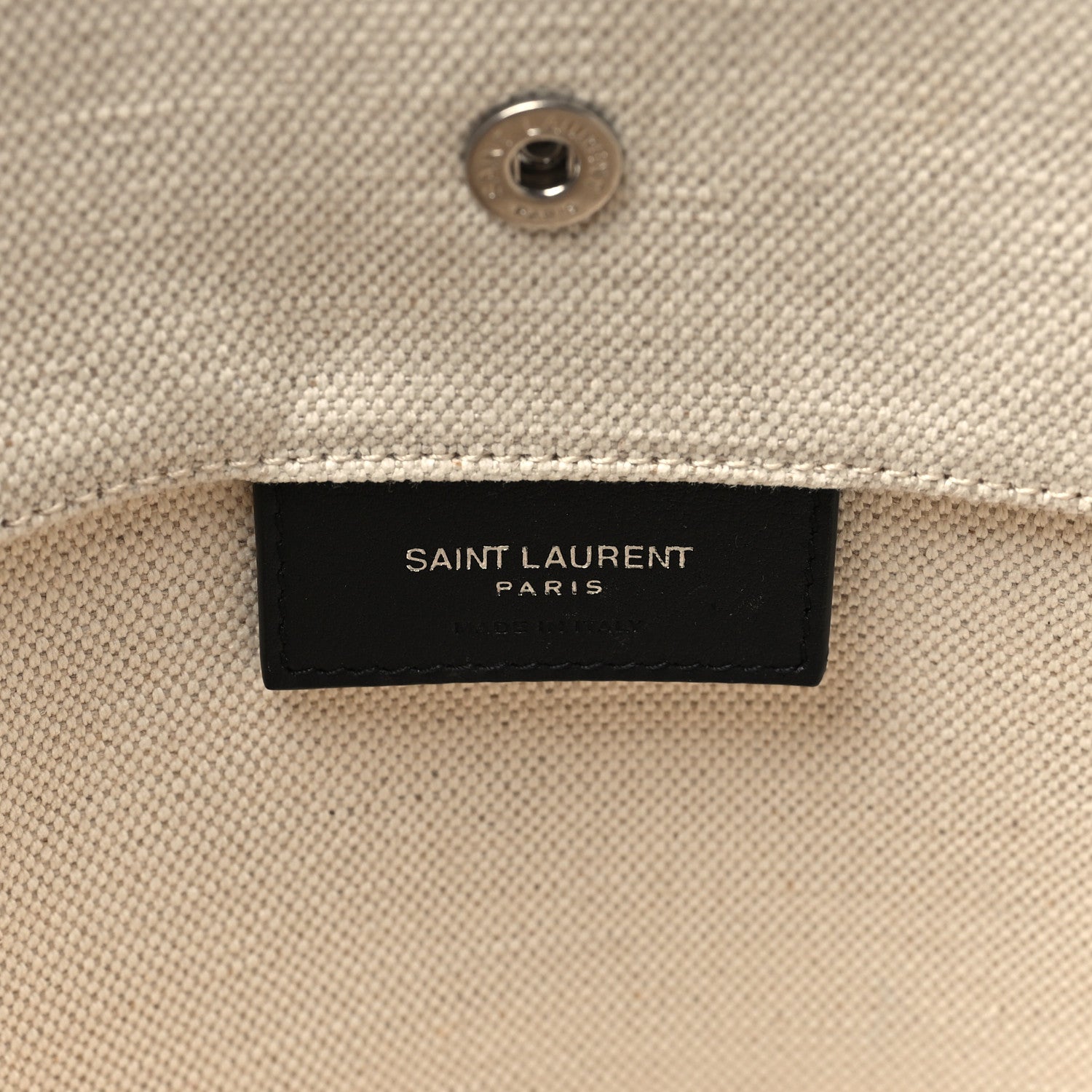 Saint Laurent Linen Calfskin Rive Gauche Bucket Bag Greggio Natural 7 of 11