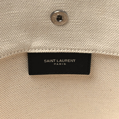 Saint Laurent Linen Calfskin Rive Gauche Bucket Bag Greggio Natural 7 of 11