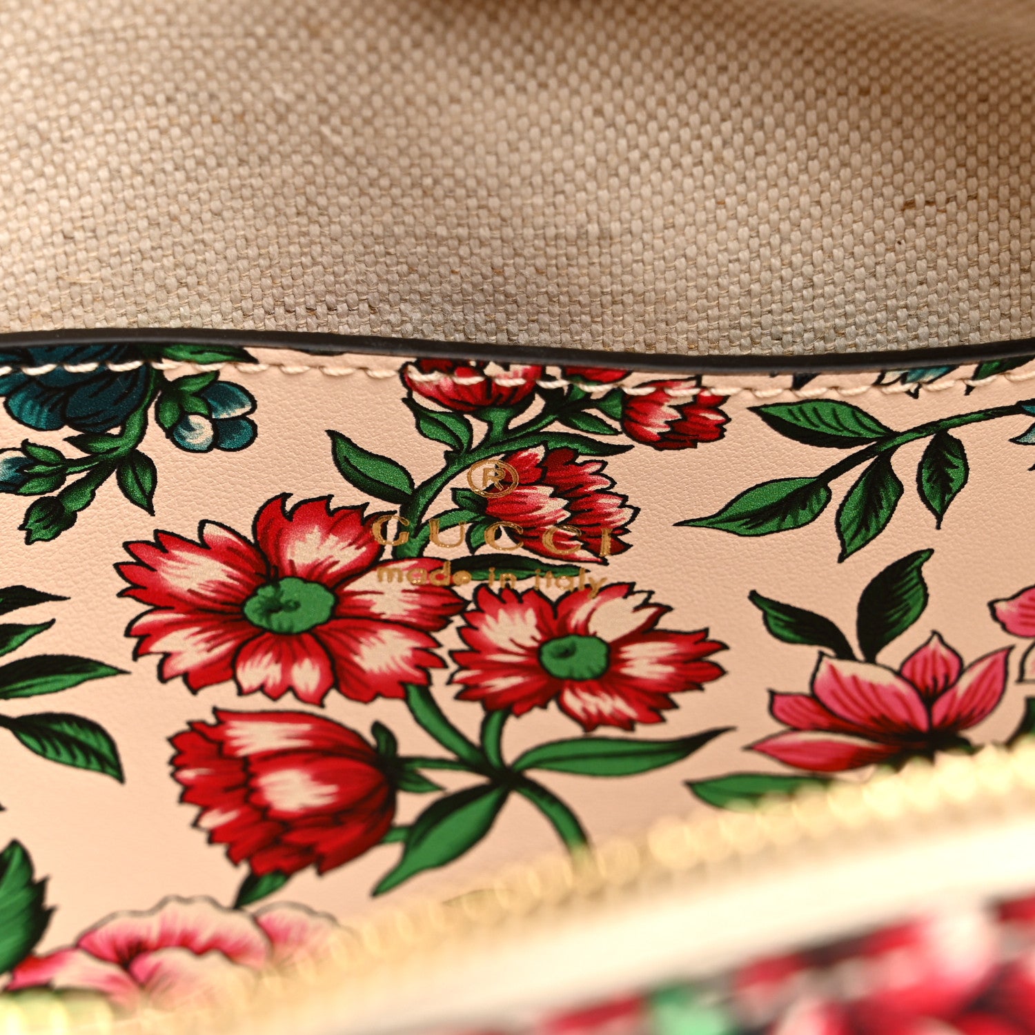 Gucci Calfskin Brit Roses Print Matelasse Diagonal Mini