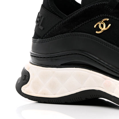 Chanel Velvet Calfskin Mixed Fibers CC Sneakers 41 Black 13 of 17