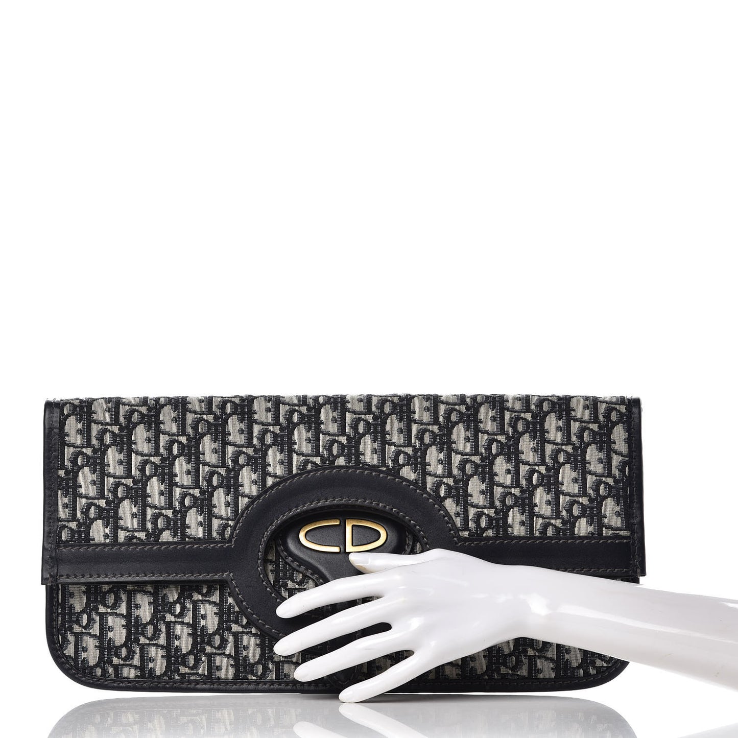 Oblique Fold Over Clutch Blue