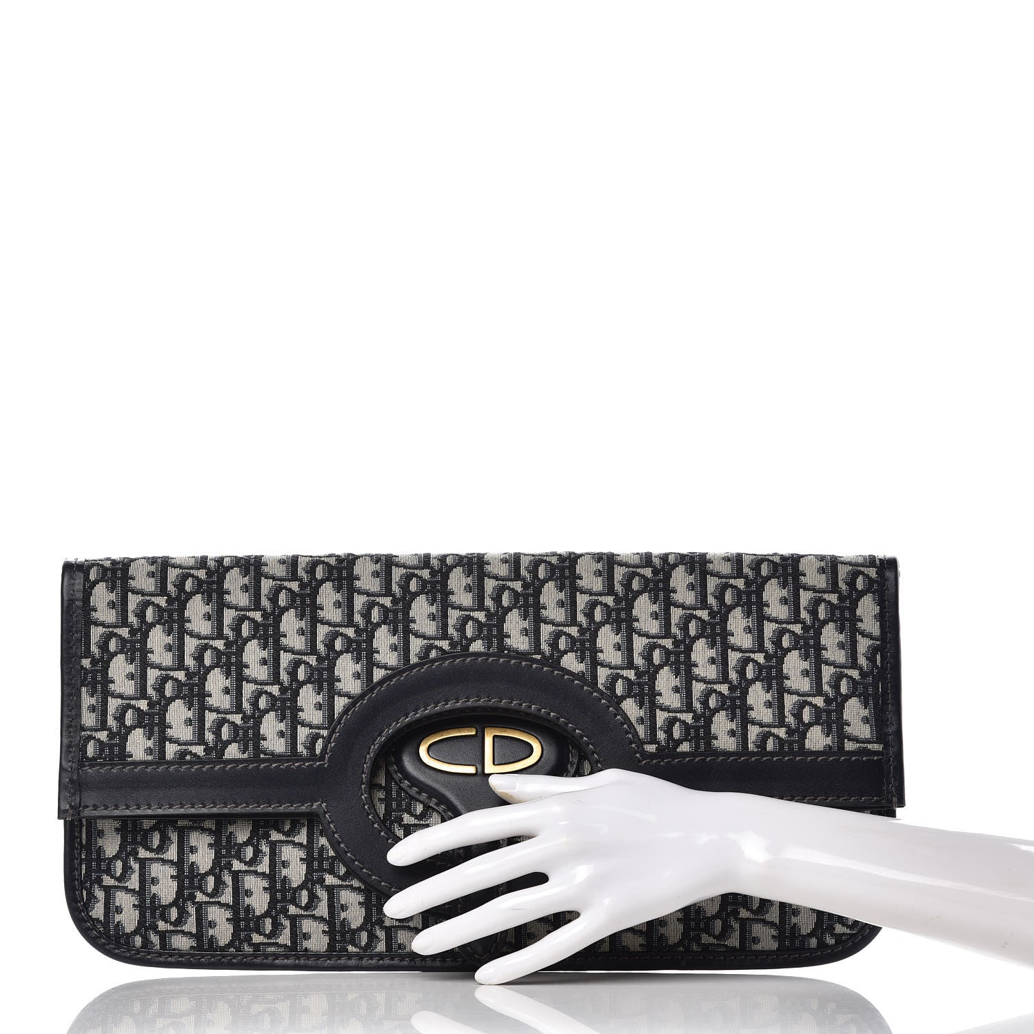 Christian Dior Oblique Fold Over Clutch Blue 2 of 7