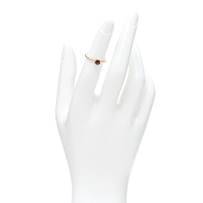 David Yurman 18K Yellow Gold Garnet 4mm Chatelaine Kids Ring 46 3.75 2 of 5