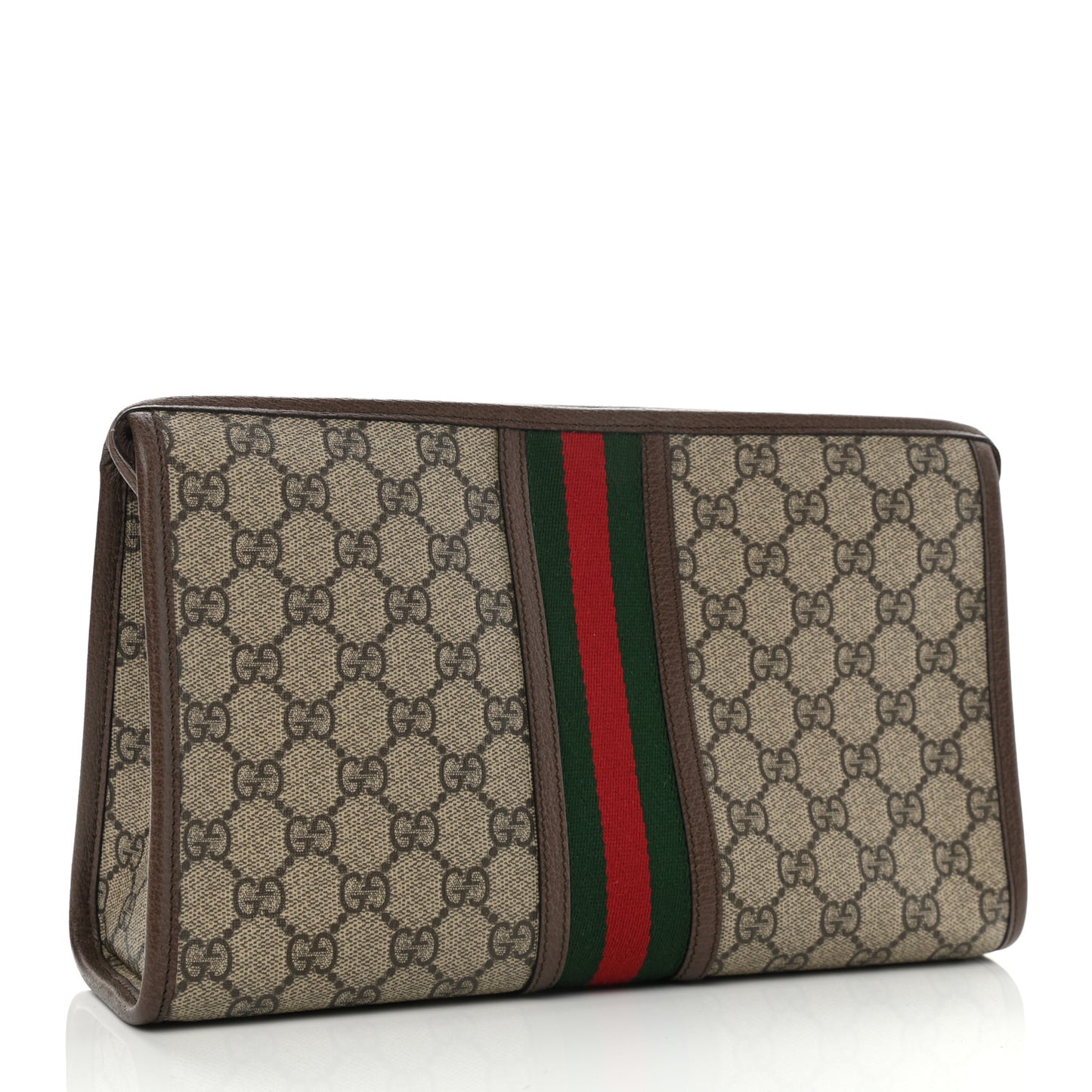 GG Supreme Monogram Web Ophidia GG Toiletry Case Beige New Acero