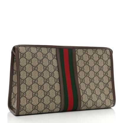 Gucci GG Supreme Monogram Web Ophidia GG Toiletry Case Beige New Acero 3 of 7
