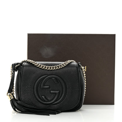 Gucci Pebbled Calfskin Small Soho Flap Crossbody Black 17 of 17