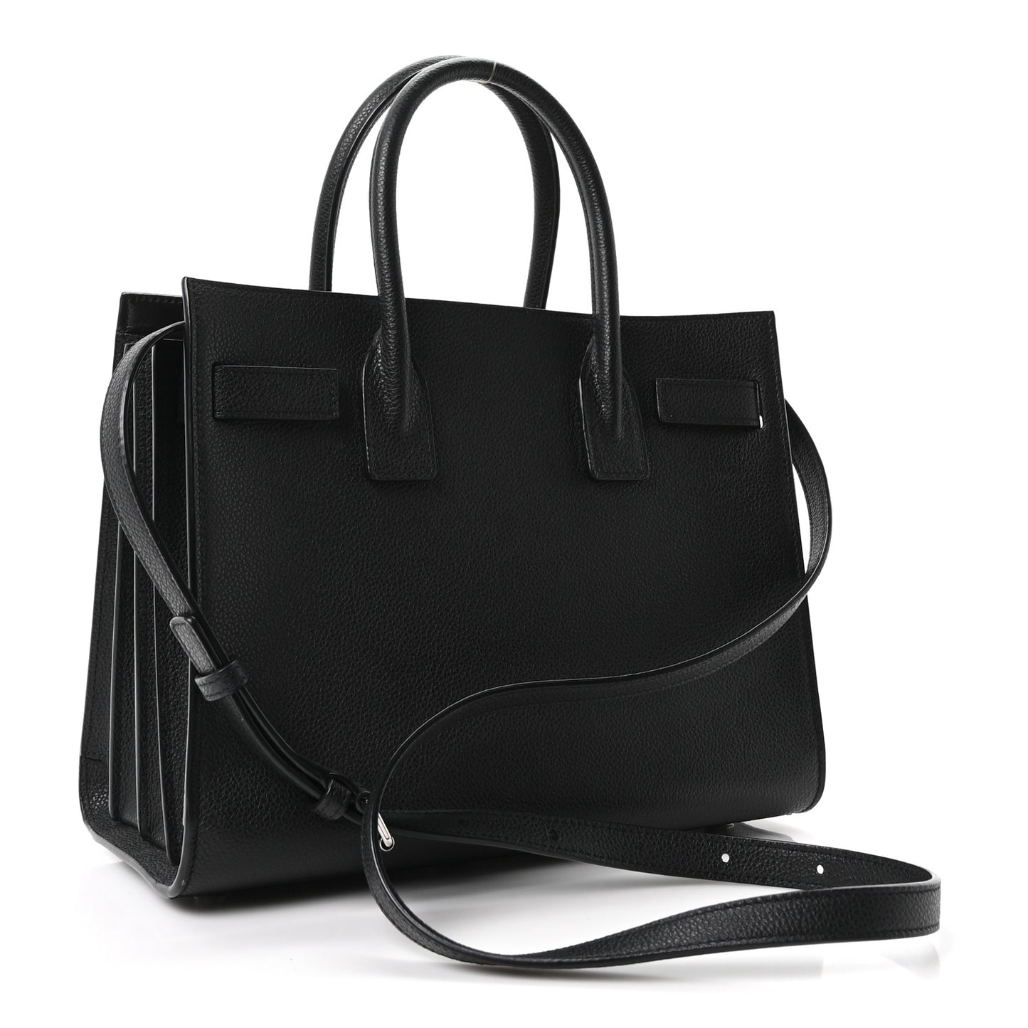 Grained Calfskin Baby Sac De Jour Black