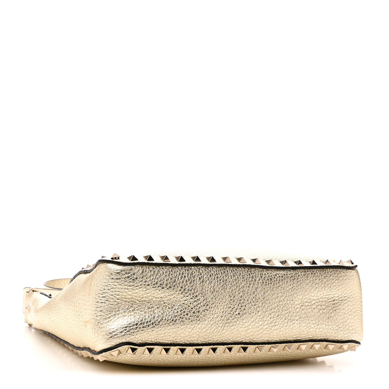 Valentino Garavani Metallic Pebbled Calfskin Small Rockstud Flip-Lock Messenger Bag Platino 4 of 9
