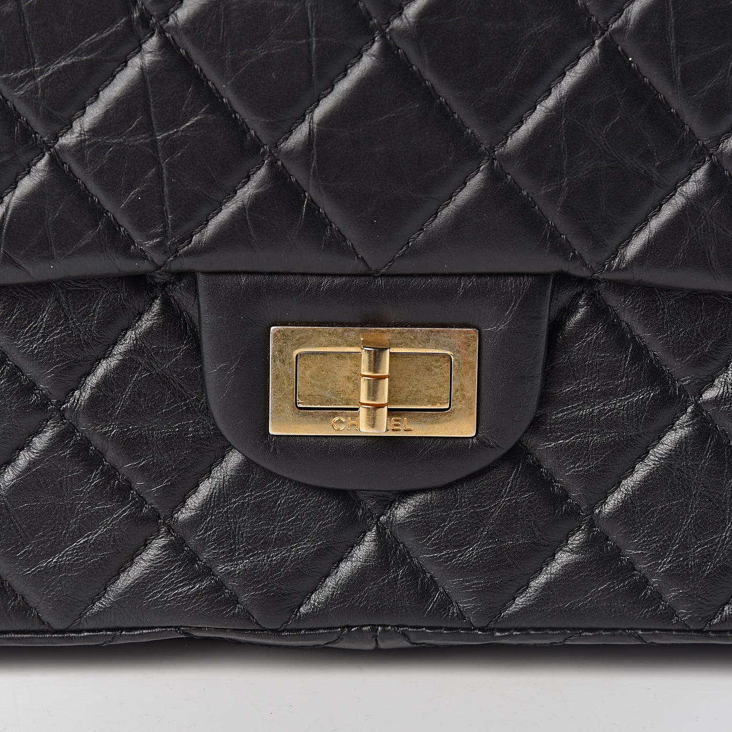 Aged Calfskin Quilted 2.55 Reissue 227 Flap Black