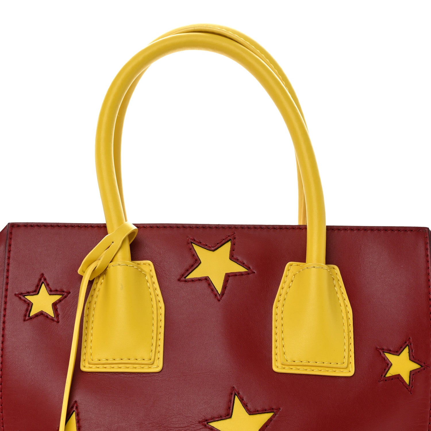 Stella McCartney Eco Alter Nappa Star Embossed Cavendish Boston Bordeaux Yellow 8 of 13