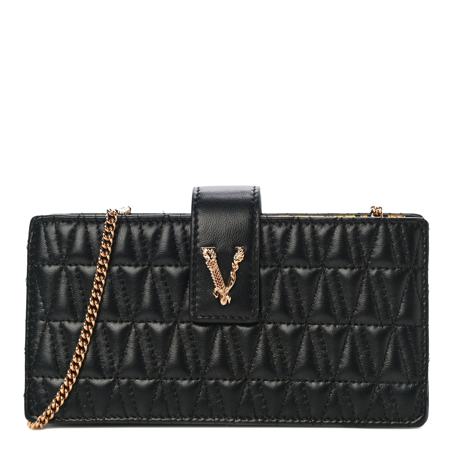 Versace Nappa Quilted Virtus Mini Shoulder Bag Black 1 of 7