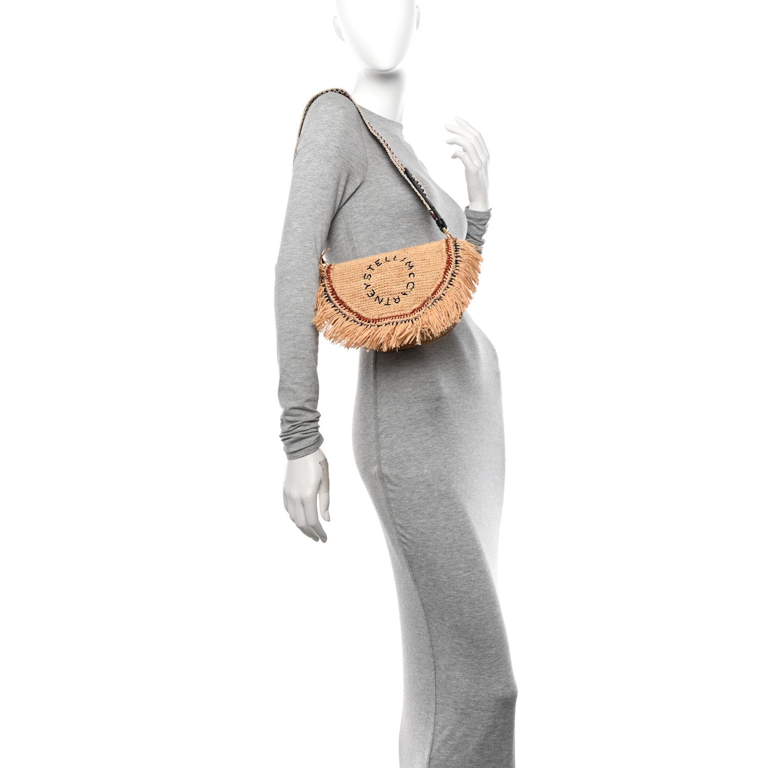 Stella McCartney Raffia Crochet Shoulder Bag Natural 2 of 9