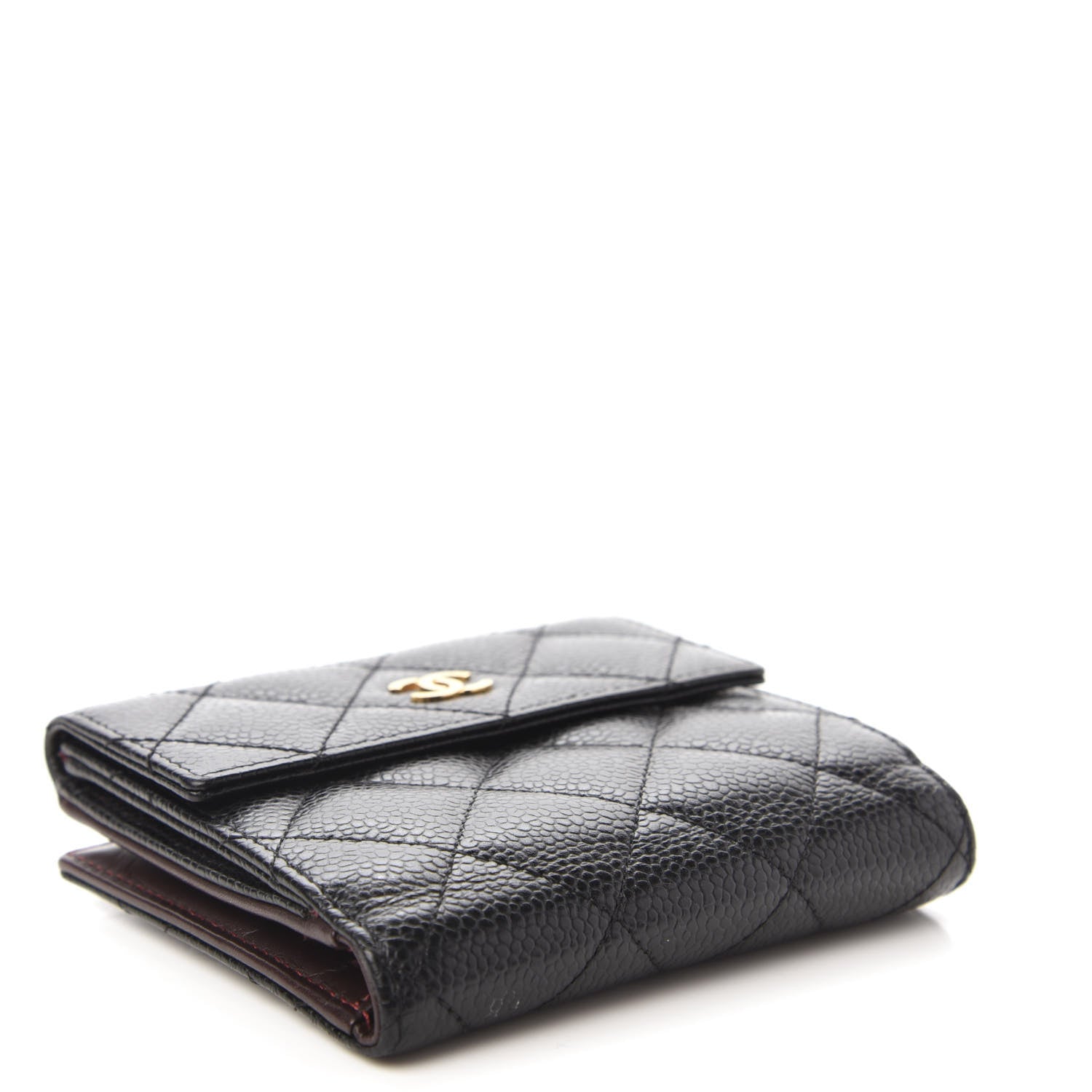 Chanel Caviar Quilted Compact French Flap Wallet Black 4 of 11