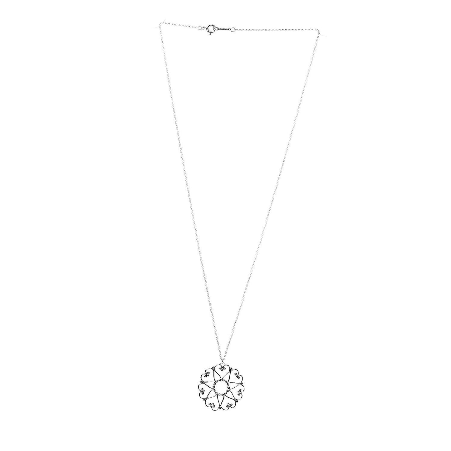 Sterling Silver Paloma Picasso Hearts Medallion Pendant Necklace