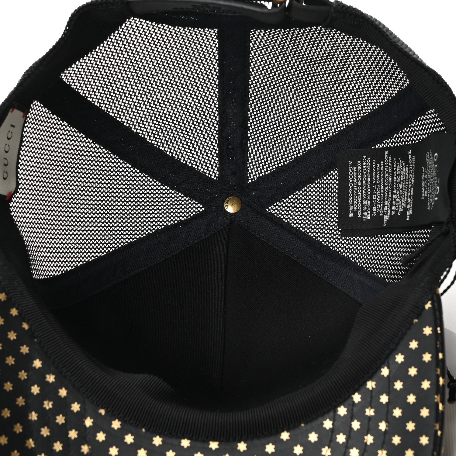 Gucci X SEGA Calfskin GUCCY Stars Baseball Hat L Black Gold 6 of 8