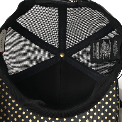 Gucci X SEGA Calfskin GUCCY Stars Baseball Hat L Black Gold 6 of 8