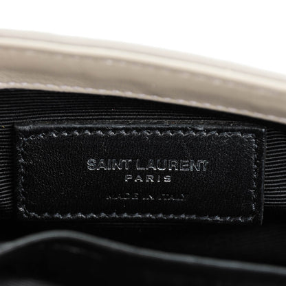 Saint Laurent Patent Matelasse Chevron Monogram Classic Baby Chain Bag Light Grey 7 of 8