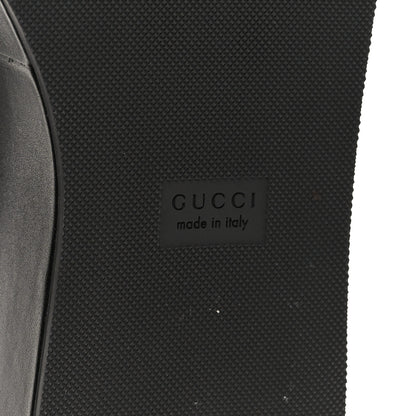 Gucci Kama Calfskin Horsebit Womens Wedge Platform Loafers 38.5 Black 8 of 9