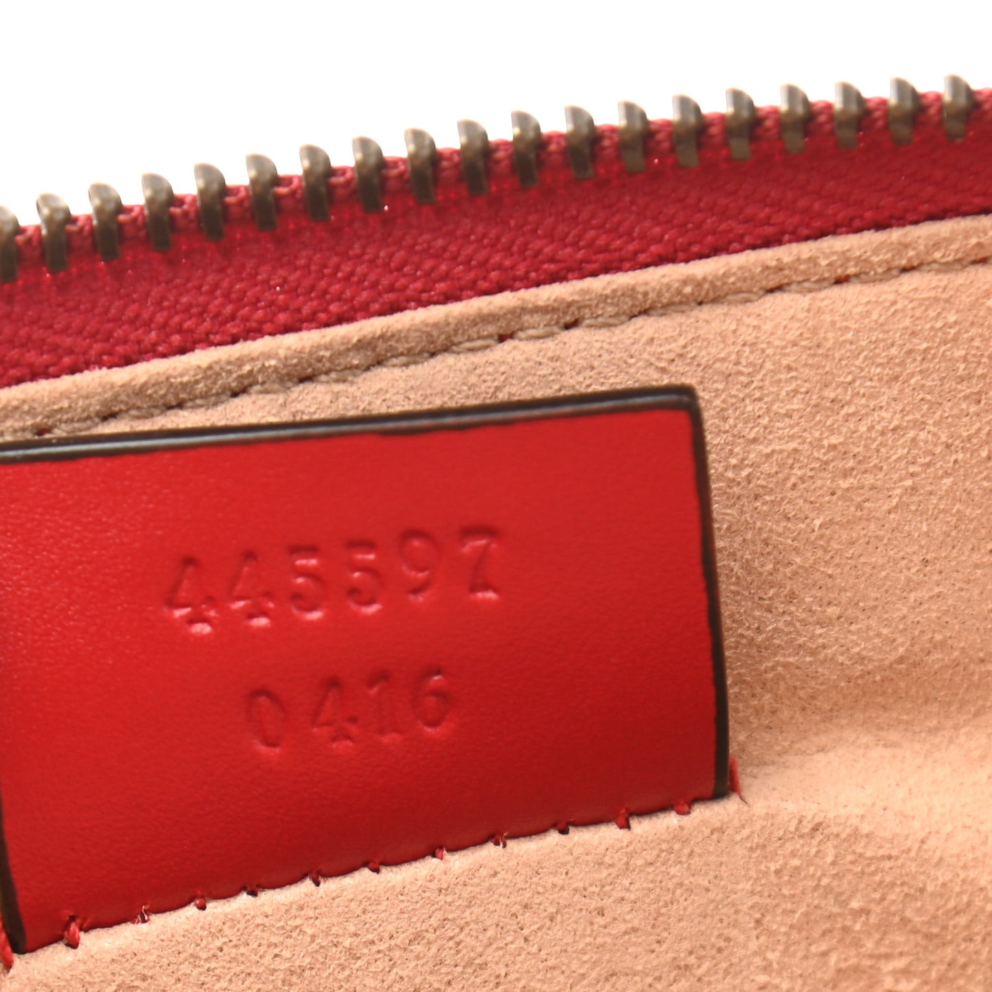 Calfskin GucciGhost Print Pouch Hibiscus Red