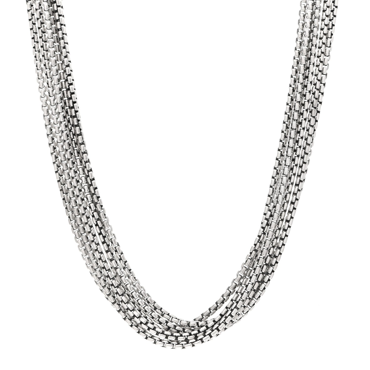 David Yurman Sterling Silver 14K Yellow Gold Multi Box Chain Necklace 1 of 4