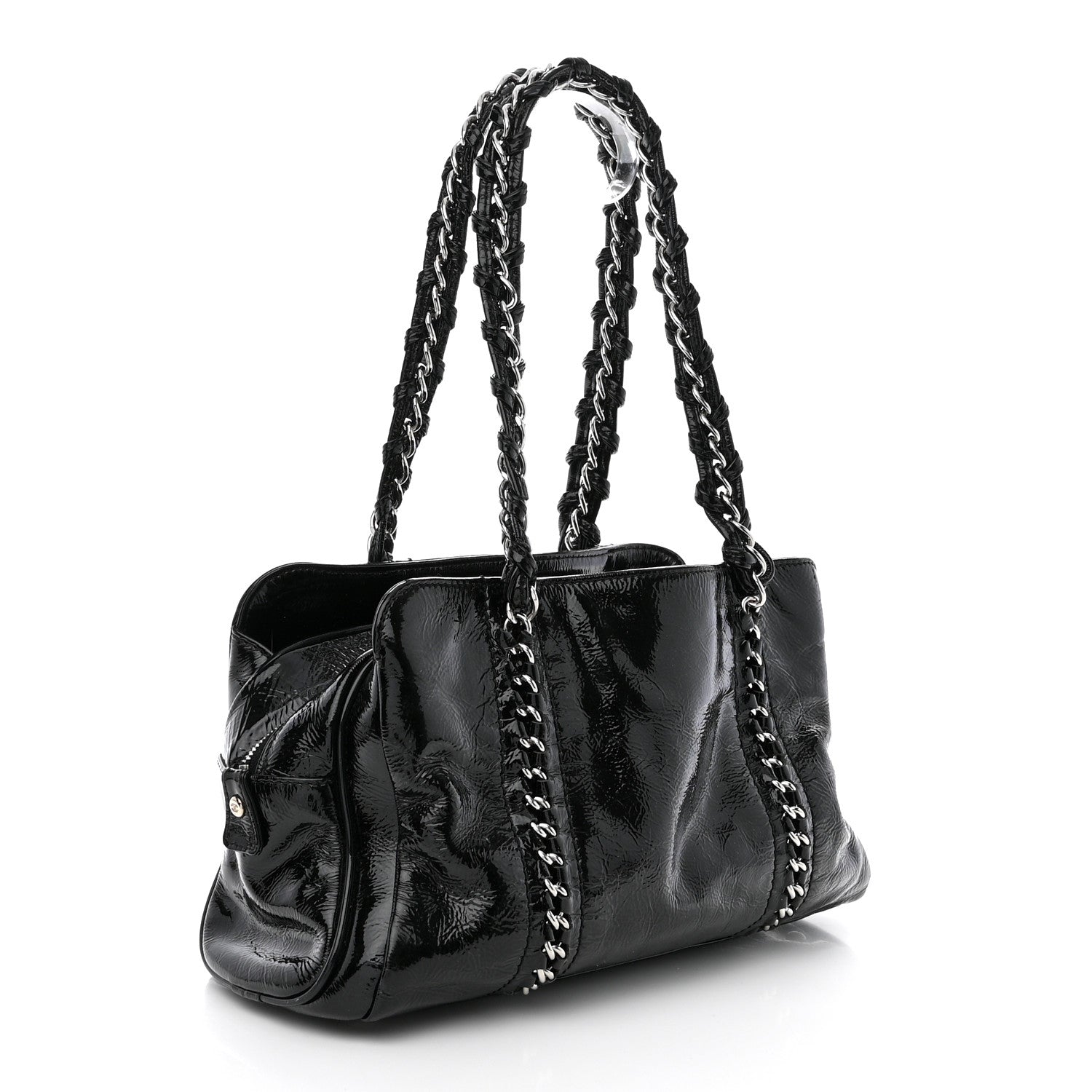 Chanel Patent Calfskin Small Luxe Ligne Tote Black 3 of 15