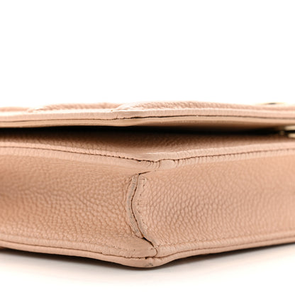 Christian Dior Grained Calfskin Diorama Wallet on Chain Pouch Nude 9 of 14