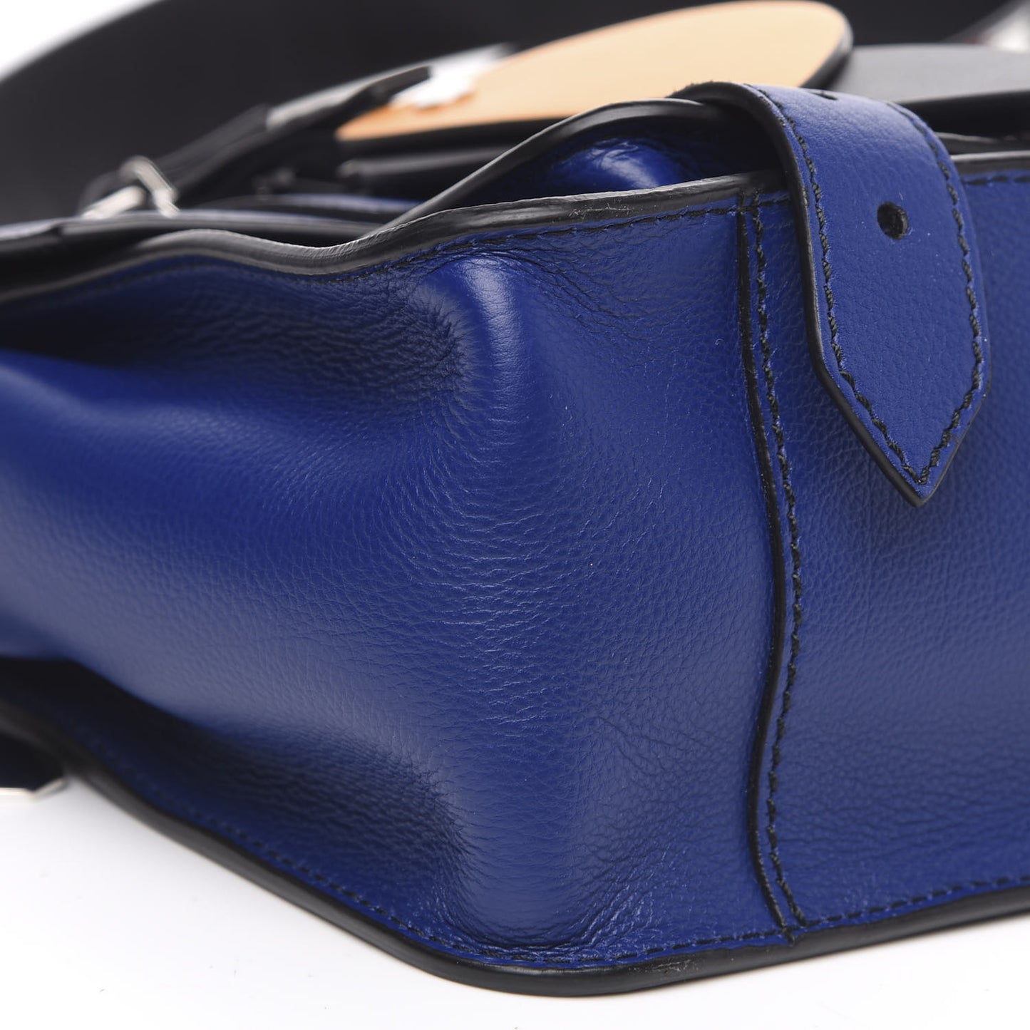 Grainy Calfskin Tiny PS1 Patchwork Satchel Blue