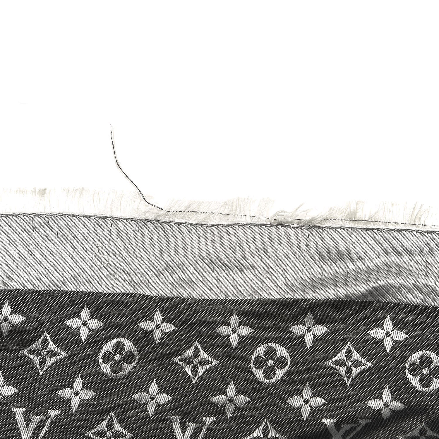 Louis Vuitton Silk Wool Monogram Denim Shawl Black 4 of 4
