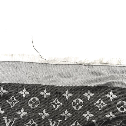 Louis Vuitton Silk Wool Monogram Denim Shawl Black 4 of 4