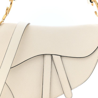 Christian Dior Grained Calfskin Saddle Bag With Strap Latte 8 of 10