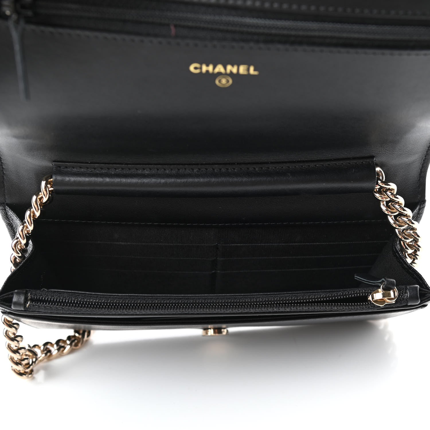 Chanel Caviar Quilted Boy Wallet On Chain WOC Black 4 of 4