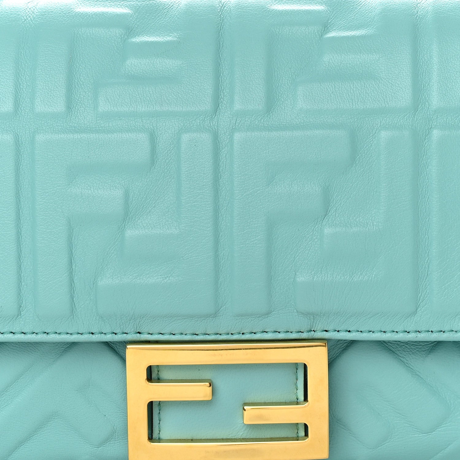 Fendi Nappa FF 1974 Embossed Baguette Tiffany 8 of 11