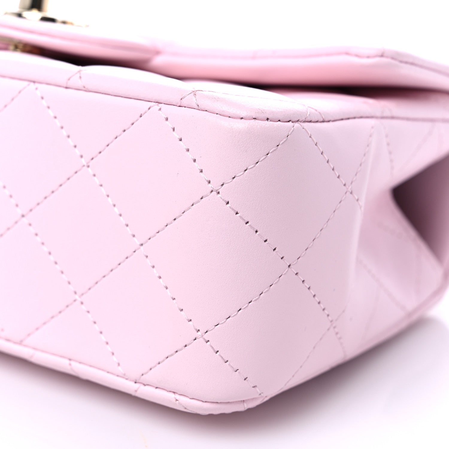 Chanel Lambskin Quilted Mini Top Handle Rectangular Flap Light Pink 9 of 14