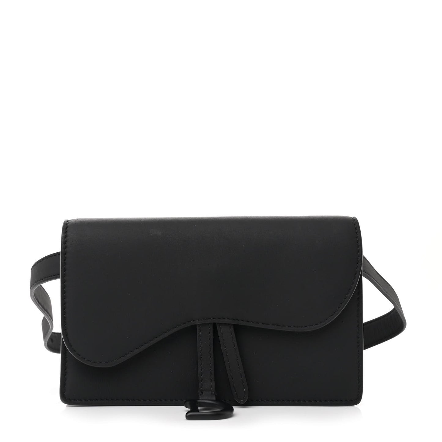 Ultra Matte Calfskin Saddle Belt Bag Black