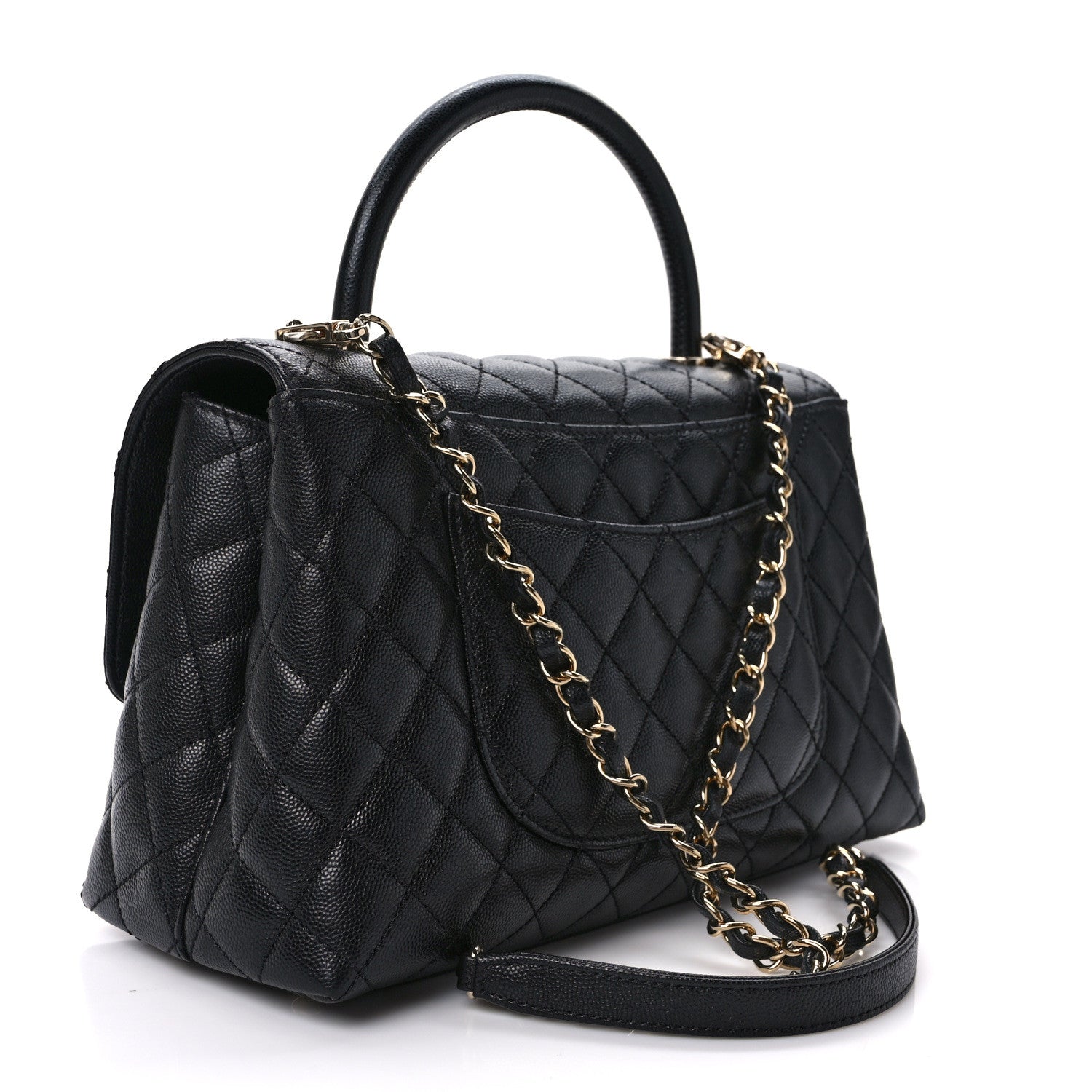 Chanel Caviar Quilted Small Coco Handle Flap Black 3 of 9