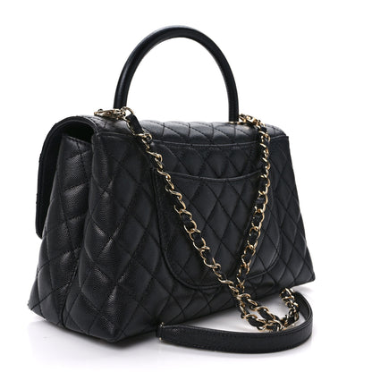 Chanel Caviar Quilted Small Coco Handle Flap Black 3 of 9