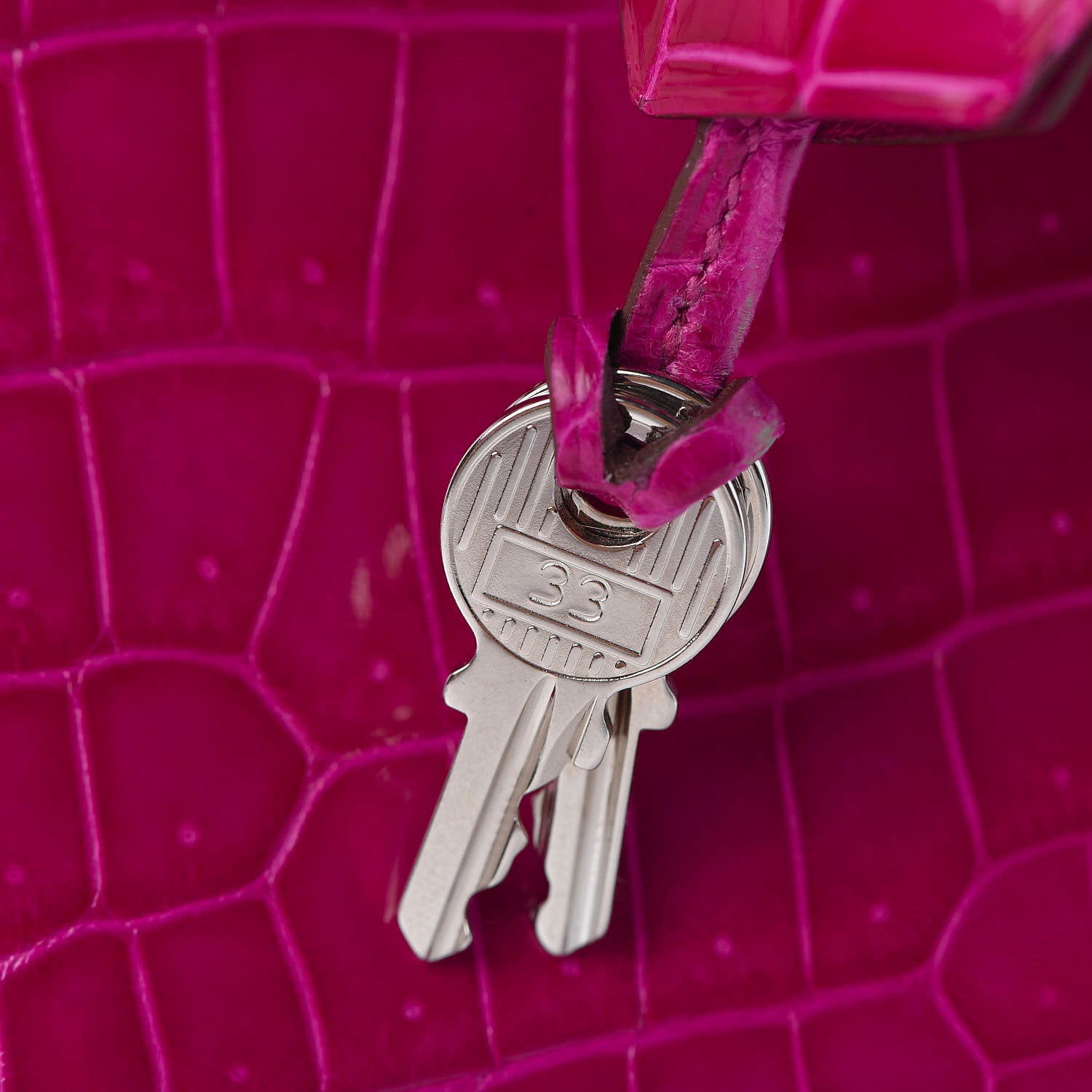Hermes Shiny Niloticus Crocodile Birkin 25 Rose Scheherazade 21 of 29