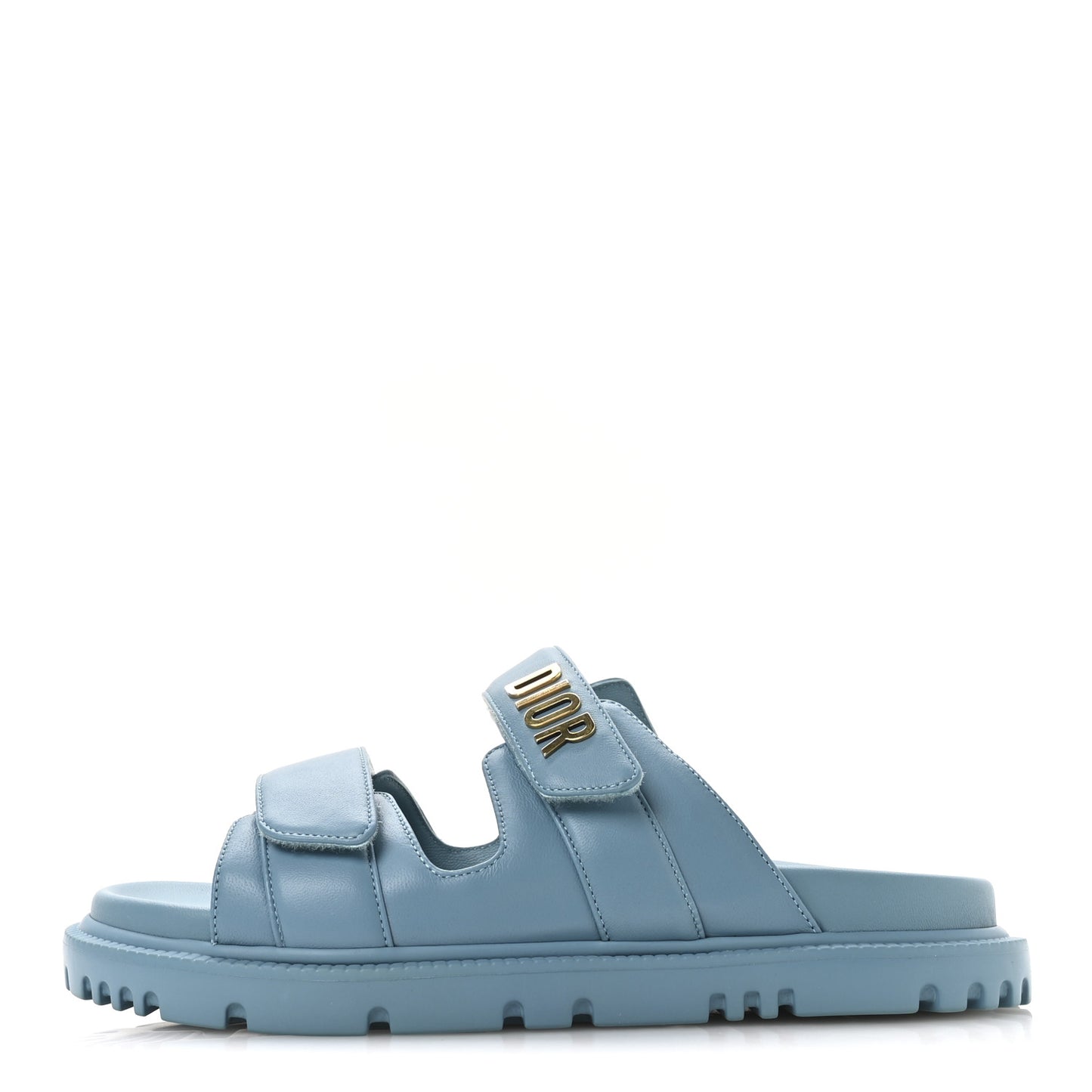 Lambskin Dioract 10mm Slide Sandals 37.5 Dusty Sky