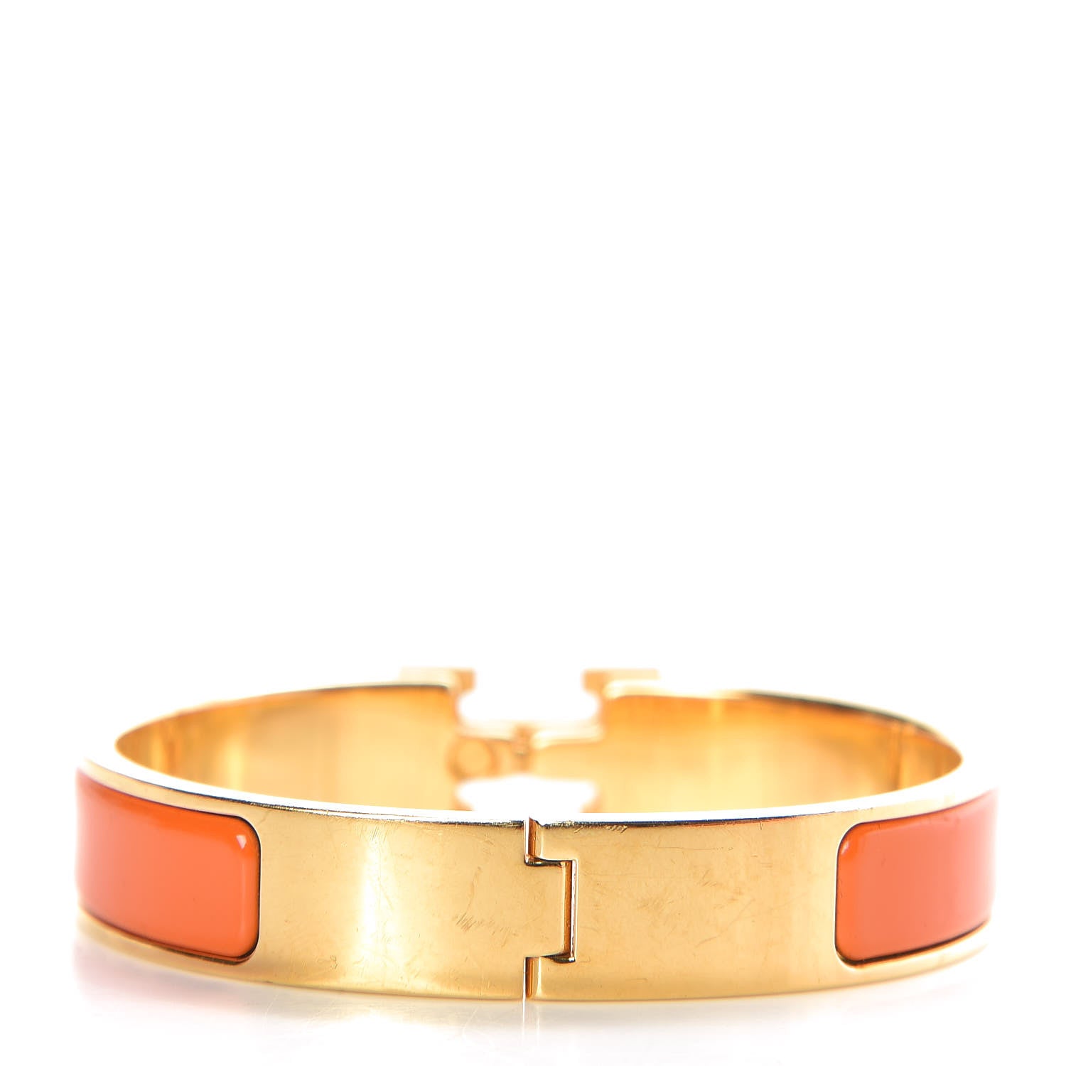 Hermes Enamel Narrow Clic Clac H Bracelet PM Orange 3 of 6