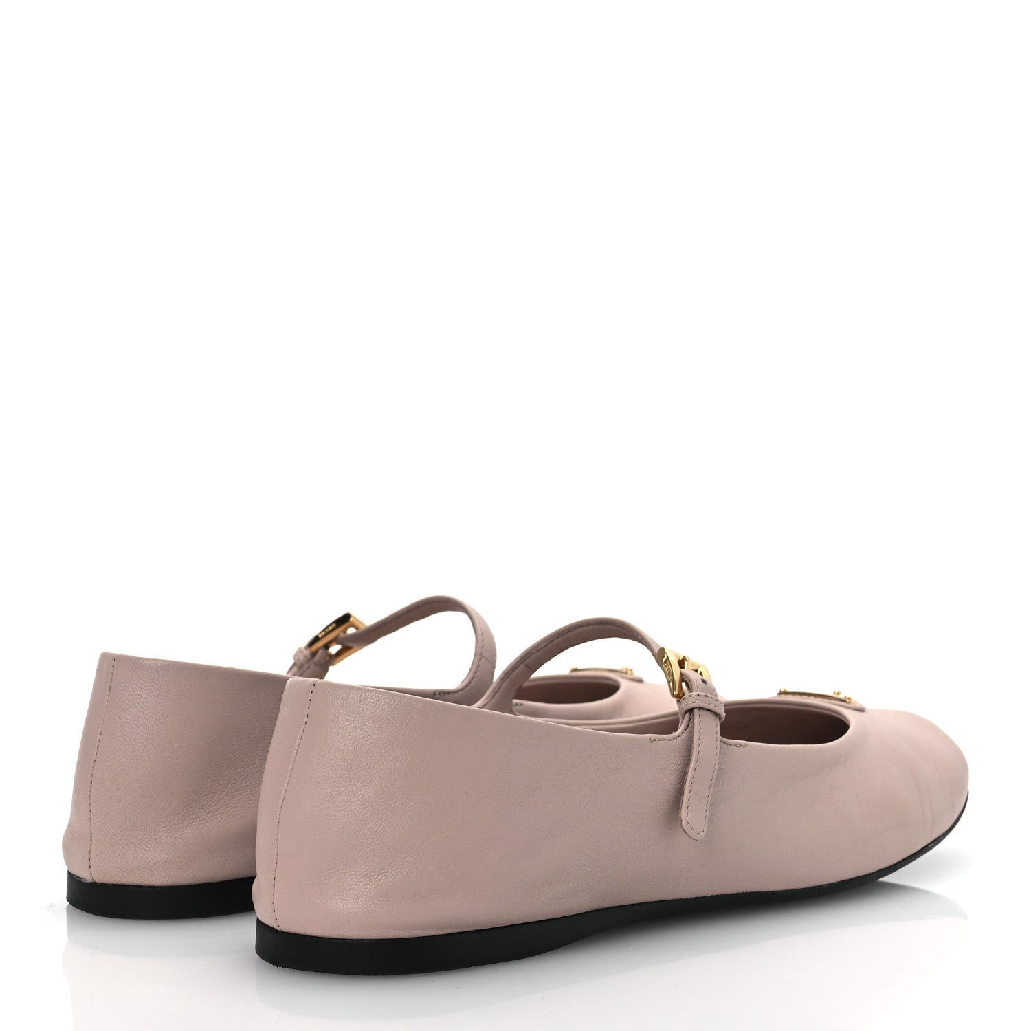 Prada Nappa Triangle Logo Ballerina Flats 37.5 Powder Pink 5 of 13