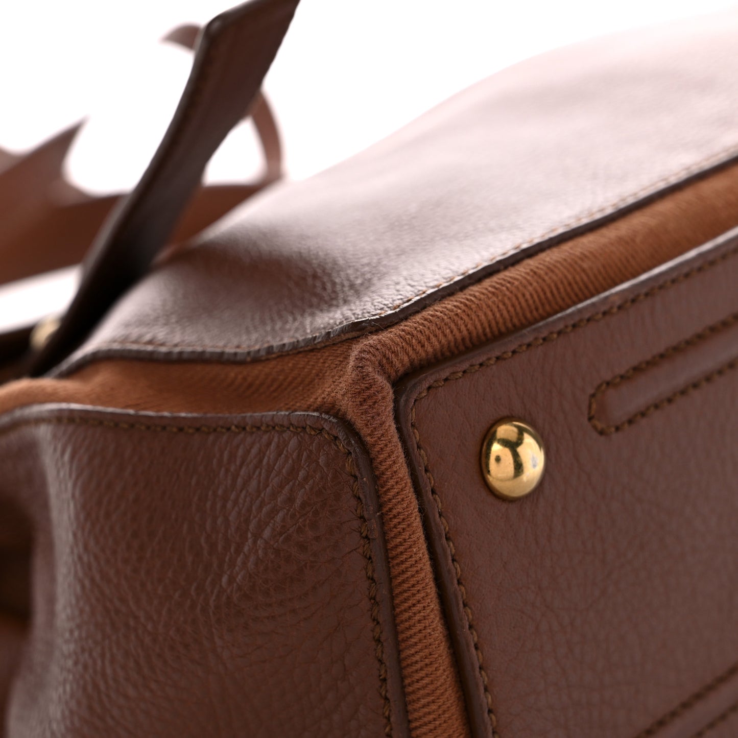 Calfskin Canvas Medium Muse Two Brown