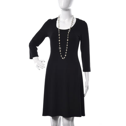 Chanel Crystal Pearl CC Long Necklace Silver 3 of 6